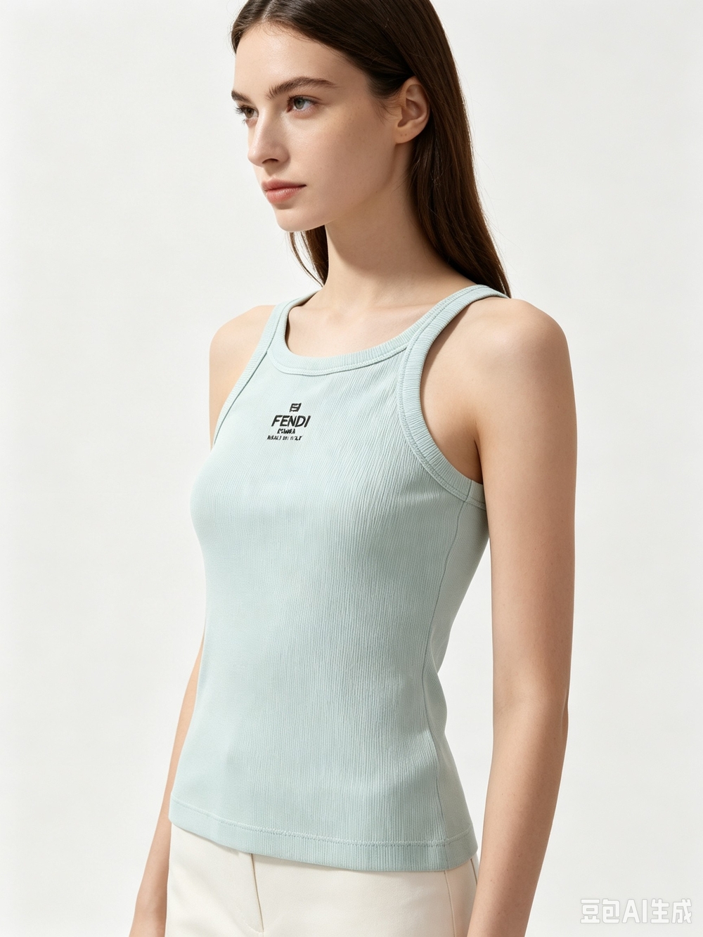 Fendi   Light Mint Ribbed Tank Top - Picture 7 of 10